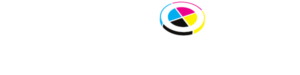 Design One Printing logo featuring vibrant CMYK colors, emphasizing fast and affordable printing services in Las Vegas.