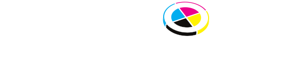 Design One Printing logo featuring vibrant color elements in a circular design, emphasizing printing services and graphic design expertise.