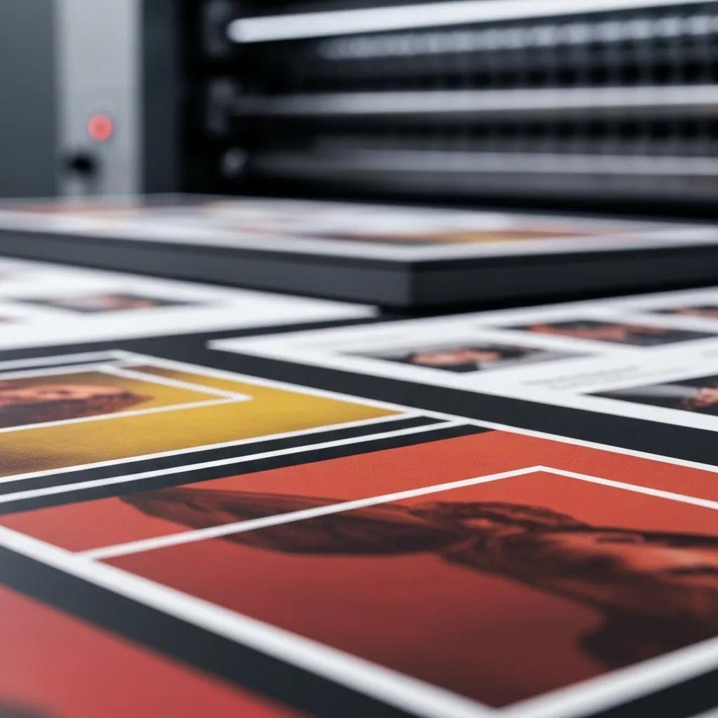 Detailed view of premium printed materials showcasing vivid colors and sharp, clear text
