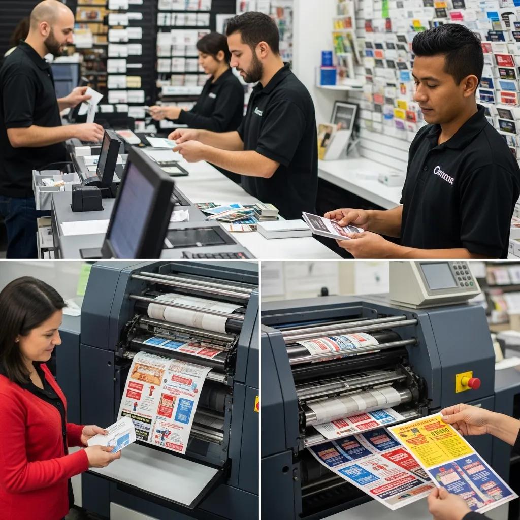Busy printing shop in Las Vegas producing same day business cards and flyers