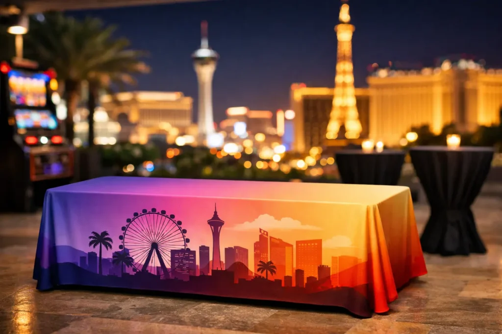 Custom Table Throw Printing for Las Vegas Events